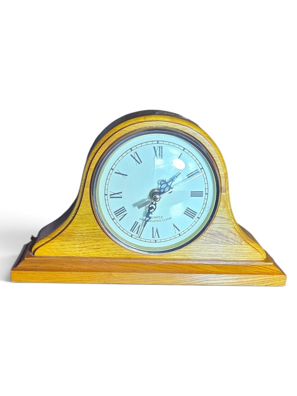 Timeless Wooden Mantel Clock in Oak Finish